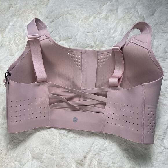 Victoria’s Secret Pink Featherweight Max Sports Bra Zip Front Strappy Back 36D - Picture 2 of 9
